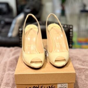 Christian Loubuotin Lady Sling 100 Ivory